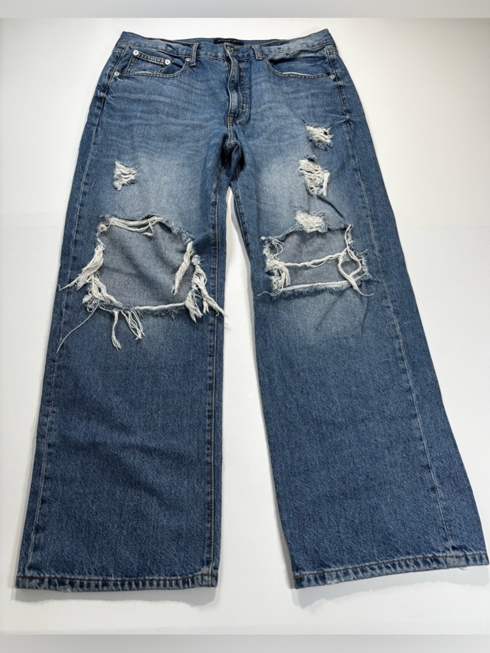 Aeropostale Distressed Wide-Leg Jeans Low Rise Skater